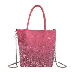 HR340 New Fashion Dinner Water Diamond One Shoulder Handbag Retro Canvas Tote Crossbody Bag Popular Diamond Inlaid Women's Bag