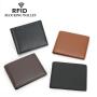 Popular Wholesale Classic Brown Genuine Leather Mans Wallets Microfiber Leather RFID Blocking Slim Minimalist Wallet for Men
