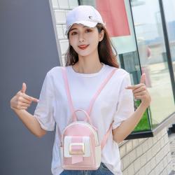 Gelory Summer New Fashion PU Ladies Bag Girl Color Matching Students Phone Purse Small Backpack