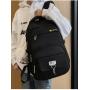 HR735 Unisex Solid Color Laptop Backpack Business Nylon College Shoulder Bag Portable Lightweight Universal Computer Schoolbag