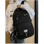 HR735 Unisex Solid Color Laptop Backpack Business Nylon College Shoulder Bag Portable Lightweight Universal Computer Schoolbag