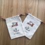13*18 cm Logo printed Custom Cotton drawstring Pouch Bag for Promotion