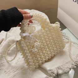 Hand Woven Clutch Evening Bag New 2023 Fashion Beaded Woven Handheld Crossbody Tote Bag