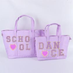 Keymay No MOQ Candy Color Custom Print Logo Tote Bags With Zipper Women Shoulder hand bags Ladies Handbag