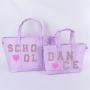 Keymay No MOQ Candy Color Custom Print Logo Tote Bags With Zipper Women Shoulder hand bags Ladies Handbag