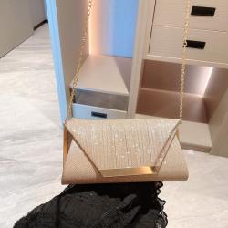 New Design Luxury Golden Clutch Women Handbag Bolsos Wedding Shiny Bridal Shoulder Lady Purses Fashion Evening Bags WF221457