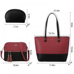 LOVEVOOK Wholesale 2022 3PCS Luxury Designers Woman Purse and Handbags Set PU Leather Shoulder bags Women's Tote Bags