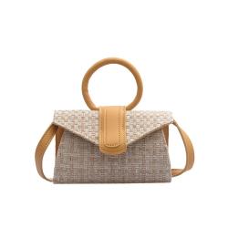 New Designer Woven Women Handbag Custom Cover Small One-shoulder Crossbody Bag Pu Leather Contrasting Color Bag