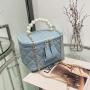 2024 Women's Fashion Pearl Bag Embroidered Mini Bucket Handbag Portable Lady's Small Bag with Cross Border Shipping