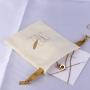 10*12 Cm 8 Oz Canvas Drawstring Makeup Cosmetic Pouch Soft Beige Cotton Dust Jewely Gift Bag