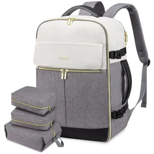 LOVEVOOK 40L Carry On LOVEVOOK Waterproof Laptop Travel Backpack TSA Flight Approved Carry on BackpackS with 3pcs Packing Cubes