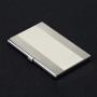 OEW114 Custom Logo Business Name Card Case Stainless Steel PU Leather Slim ID Card Holder For Office Gift Laser Printing