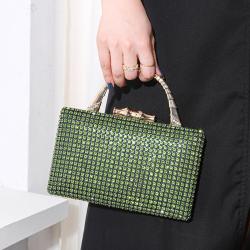HR681 Women New Designed Diamond Brightly Clutch Handbag Fashion Retro Dinner Bag Ladies Luxury Metal Handheld Party Bag