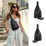 LOVEVOOK Wholesale Fashion Sling Shoulder Bags with Detachable Strap PU Leather Crossbody Chest Backpack Bag for Woman Ladies