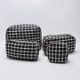 New Trendy Customize Portable Plaid Cloth Mini Zipper Stand Up Accessories Toiletry Bags Travel Makeup Bag Tweed Cosmetic Pouch