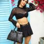 2024 Super product fashion ladies bag playful personality women handbag with belt soft PU leather tote bag top shoulder bag 33cm