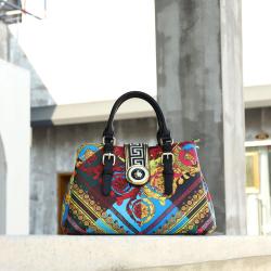 women handbag fashion purse and hand bag ladies quality PU leather printing designer female bag set of two casual tote bag 33 CM
