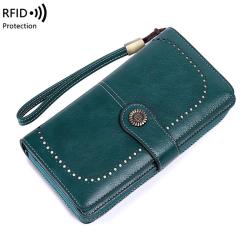 ZR110 Hot-selling RFID Antimagnetic Long Zipper Women's Wallet Wallet Wallet European and American Large-capacity Handbag