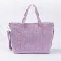 Best Seller Durable Travel Weekender Oversize Ladies Beige Pink Corduroy Shoulder Tote Bag With Pocket Inside