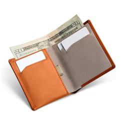 High quality italian leather slide slim men's wallet made of vintage genuine leather