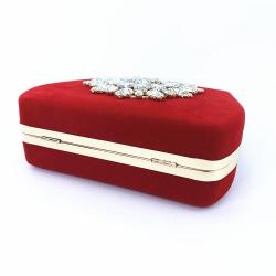 Wholesale Vintage Velour Evening Clutch Bag Sunflower Diamond Ladies Party Evening Bag 2024