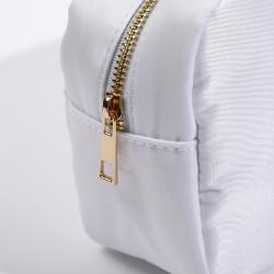 Keymay Low Moq Personalized Custom Bridesmaid Gift Embroidery Chenille Letter Travel Bag Makeup Organizer Cosmetic Nylon Pouch