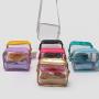 Keymay Summer New Multicolor Waterproof Adjustable Strap Transparent PVC Shoulder Bag Clear Crossbody Messenger Bag