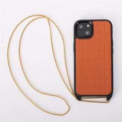New Design Custom Leather Mobile Phone Back Cover With Necklace Chain Crossbody Phone Case For Iphone 13