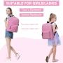 Pink Student School Bag Bookbag Backpack for College Students Teens Kids Men Women