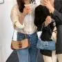 2024 New Product Retro Shoulder Bag Women Fashion Splicing and Color Collision Design Handbags PU Leather Ladies Hand Bags