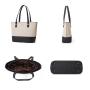 ZF009 Logo with Custom Printed PU Fashion Handbag Three Sets of Shoulder Slanting Zipper Polyester Cotton Women's Tote Bag