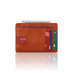 Business leather id card holder wallet rfid blocking ultra slim leather card holder wallet for men