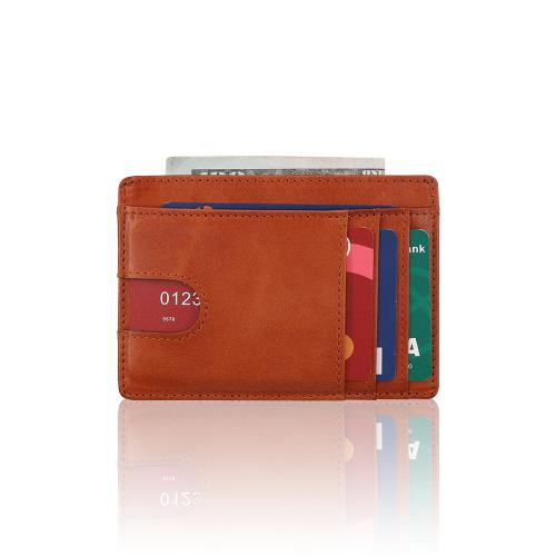 Business leather id card holder wallet rfid blocking ultra slim leather card holder wallet for men