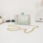 Fashionable and exquisite diamond inlaid transparent acrylic small square bag