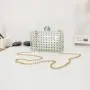 Fashionable and exquisite diamond inlaid transparent acrylic small square bag