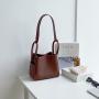 Creative design temperament shoulder bag women's luxury bucket bag fashion plain trend box women's handbag