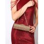 NEW Purse Metal Mesh Luxury Rhinestone Roll Gold Evening Crystal Clutch Bag