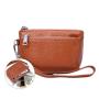 Hand Held Small Wallet With Multiple Card Slots Keychain Coin Coin Bag For Women Genuine leather with lychee pattern