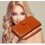 KBW246 New ladies wallet oil wax leather retro long wallet large capacity clutch bag multifunctional phone bag