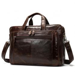 Big Men's Leather Travel Handbag Full Grain Cow Hide Shoulder Bag For Men