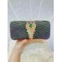 New Clutch Bag Small Banquet Party Shoulder Crossbody  Bags Peacock pattern Women's Dress Dinner Bag