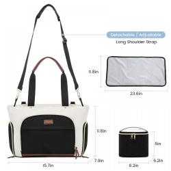 LOVEVOOK Factory Wholesale 3pcs high quality multi function baby diaper tote bag travel portable nappy mommy bag with cooler bag