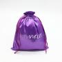Custom luxury  silk wigs packing dust bags quality drawstring gift bag for cosmetic jewellery lingerie handbags hair satin pouch