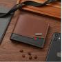 Men's short wallet, spliced retro cross-border men's leather wallet, multi-card slot soft leather money clip, factory wholesale