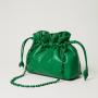 Manufactory Custom Pu Leather Shoulder Bag For Women Fashion Handbag Metal Chain Cross Body Bag Lovely Drawstring Bag