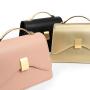 Fashion Elegant Customized Logo Ladies Hand Bags Pu Vegan Leather Metal Top Handle Lock Fully Custom Luxury Womens Handbags
