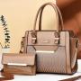 Sequin leather 2 pieces set handbags shoulder bag come with a wallet for women ladies large purses 2024