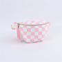Keymay Manufacturer Custom Crossbody Bag Women Waist Bag Belt Cross Body Chest Sling Bags Checked Printed Cute Nylon Fanny Packs