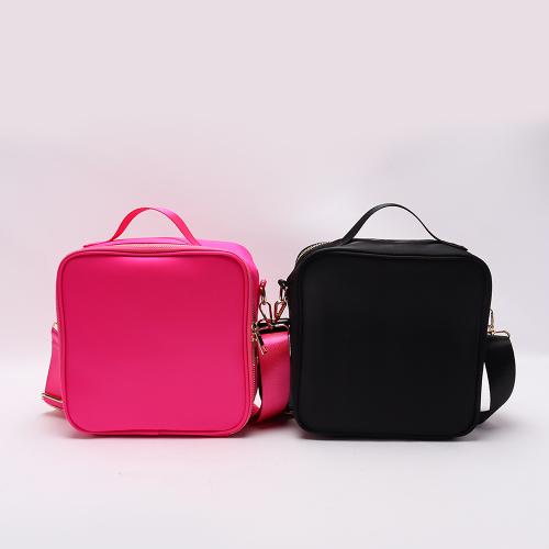 Keymay Stock No MOQ Insulated Portable Nylon Picnic Bag Mini Thermal Meal with Handle for Work School Pockets Lunch Cooler Bag
