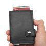 Ultrathin Rfid Function Pu Leather Metal Card Wallet Aluminium Card Holder Wallet